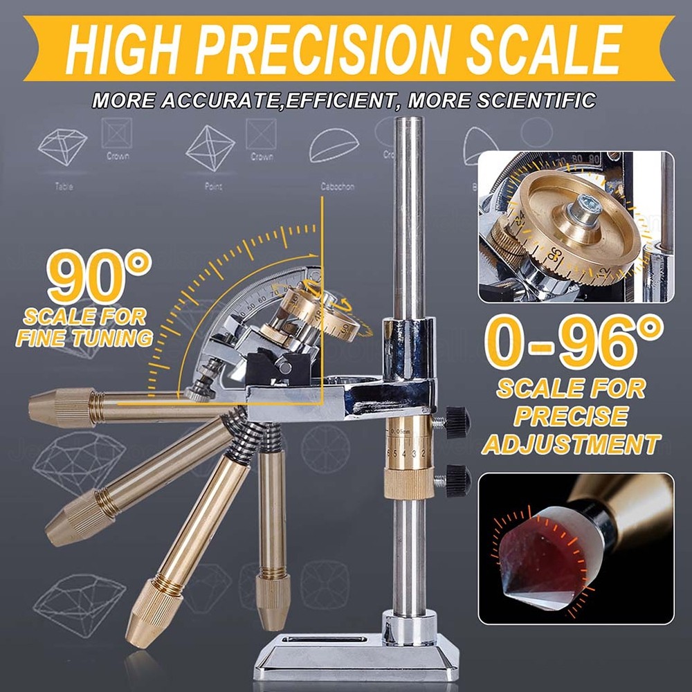 180W Gem Gemstone Faceting Machine with Digital Angle Manipulator for Grinding Polishing 3000RPM